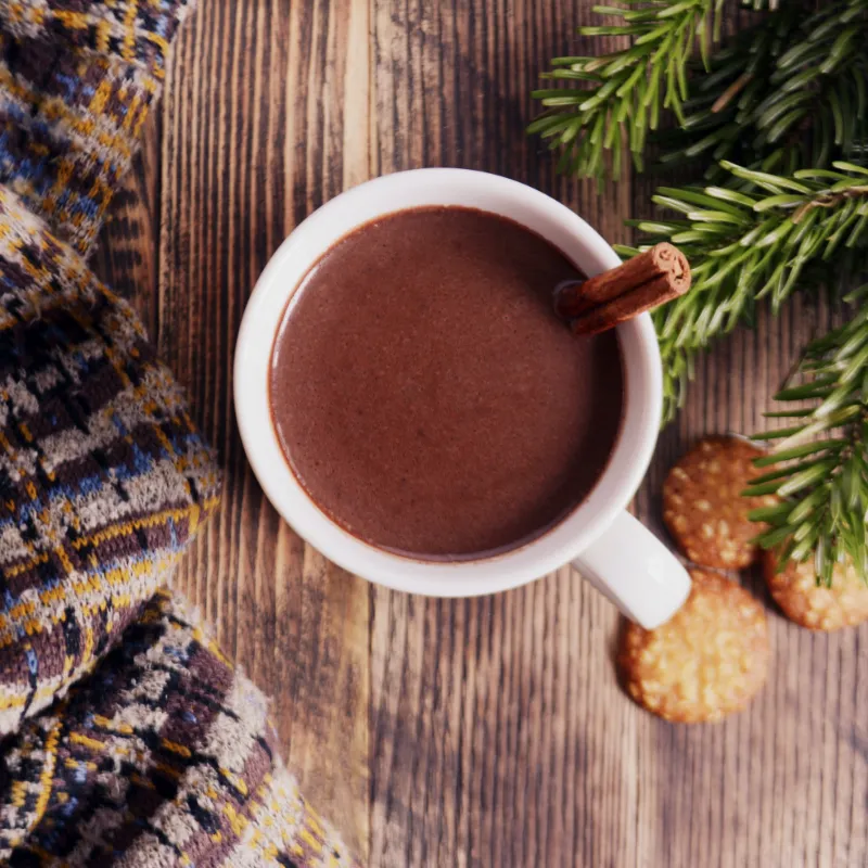 taza de chocolate caliente